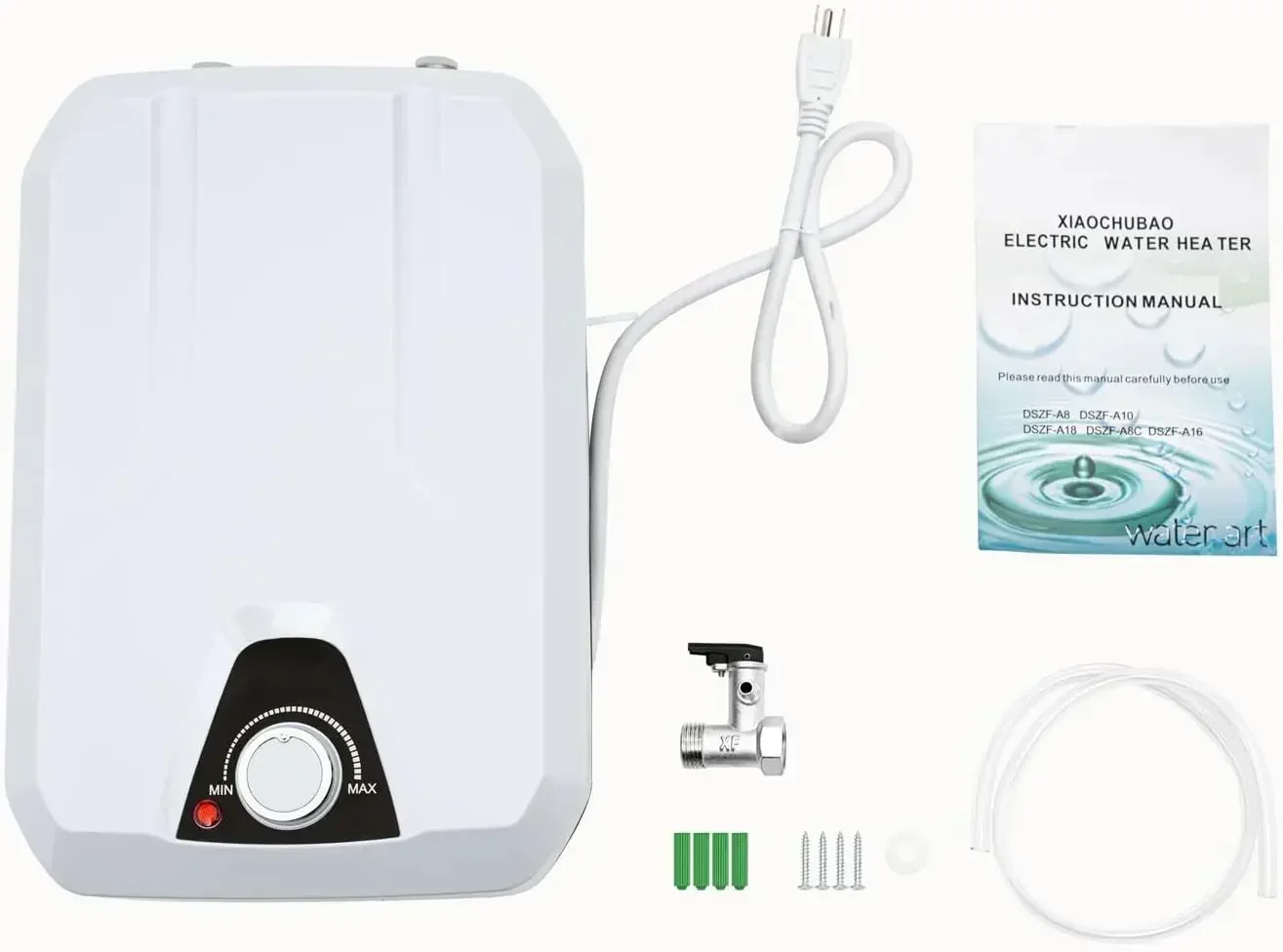 Mini aquecedor de água elétrico instantâneo, aquecedor de água quente à prova d'água 1500w para banheiro, cozinha, chuveiro, temperatura ajustável
