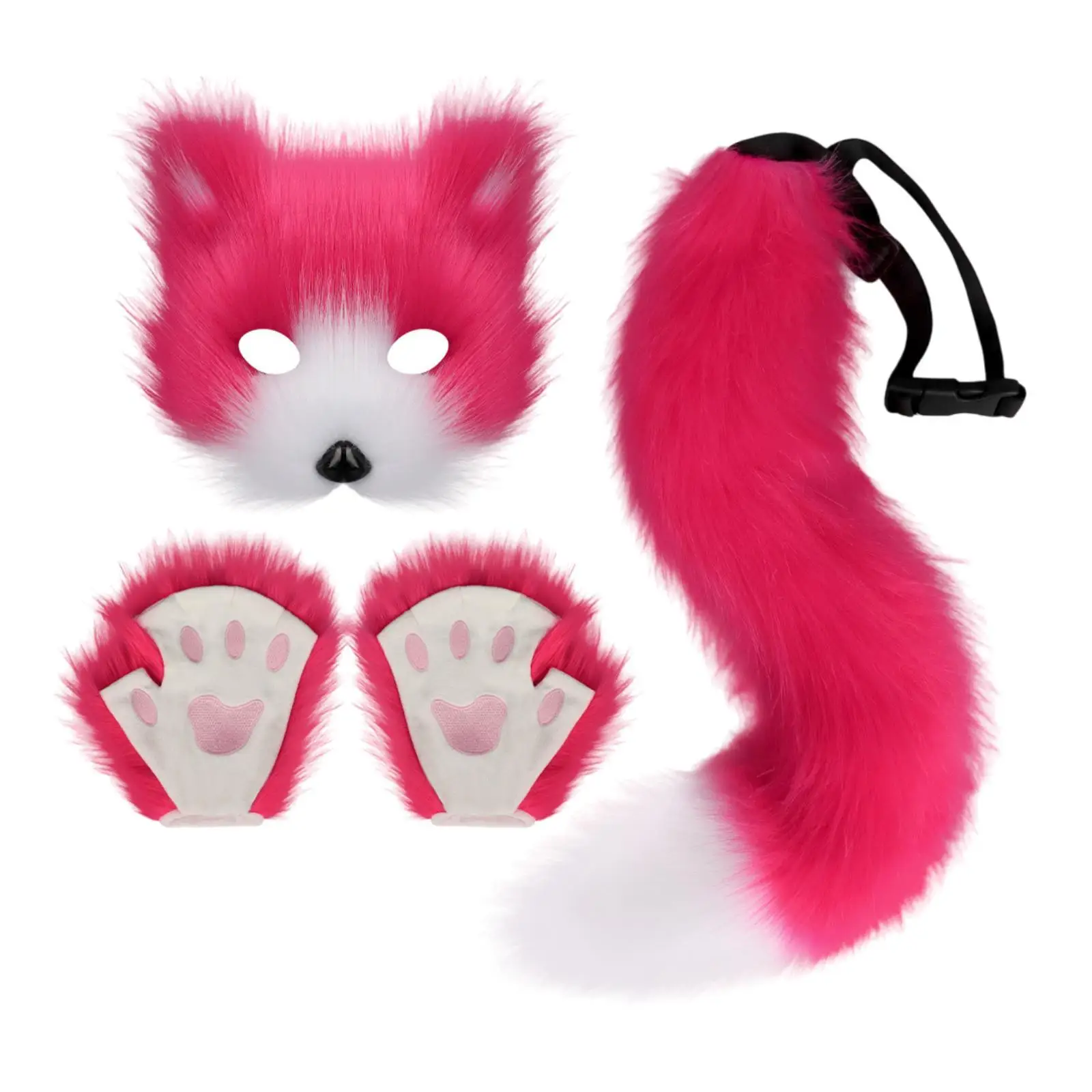 

Cosplay Costume Set Halloween Clothing Decor with Mask Gloves Tail for Role Playing Party Stage Performance Carnival Festival