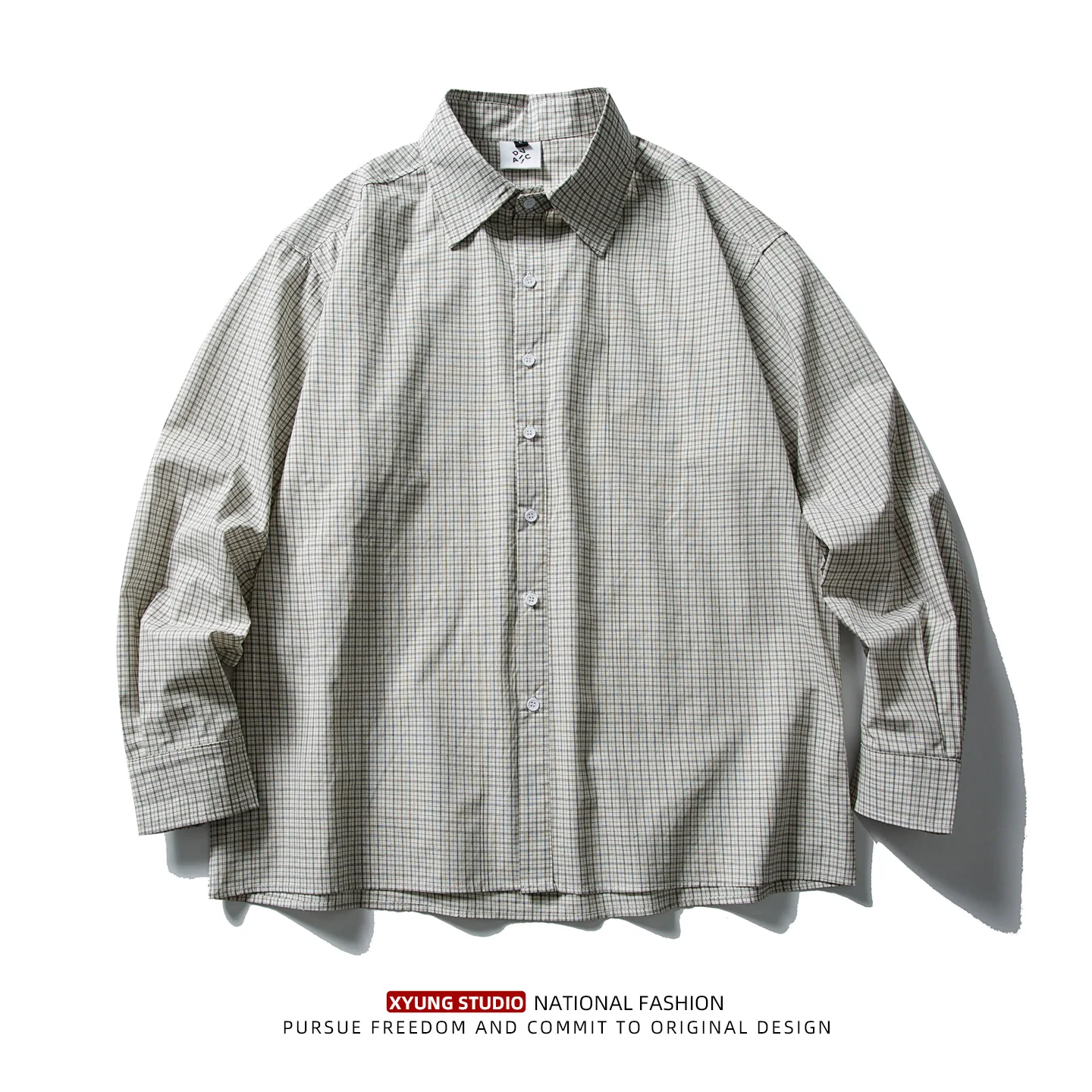 

Ретро японский Sle Long Sve Plaid irt мужской свободный повседневный irt весна осень новый Sle универсальный удобный дышащий...