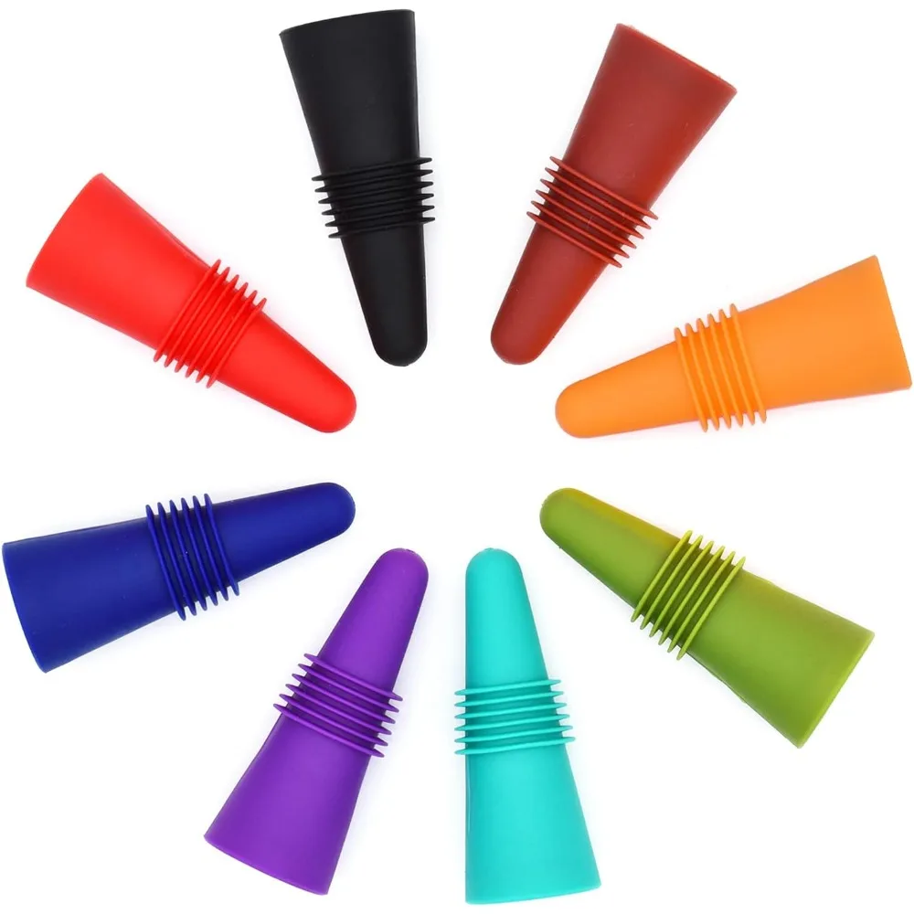 Soft Silicone Wine Stoppers with Easy Grip Top Set