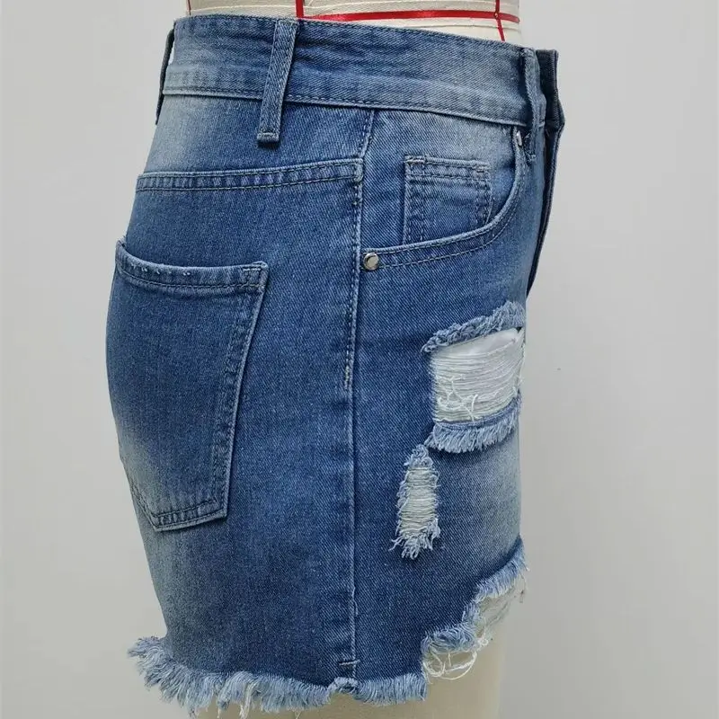 Gescheurde Jeans Vintage Hoge Taille Denim Shorts Voor Dames In Retro-Stijl Gescheurde Slim-Fit Zomer Mini-Shorts Voor Dames Met Hoge Taille