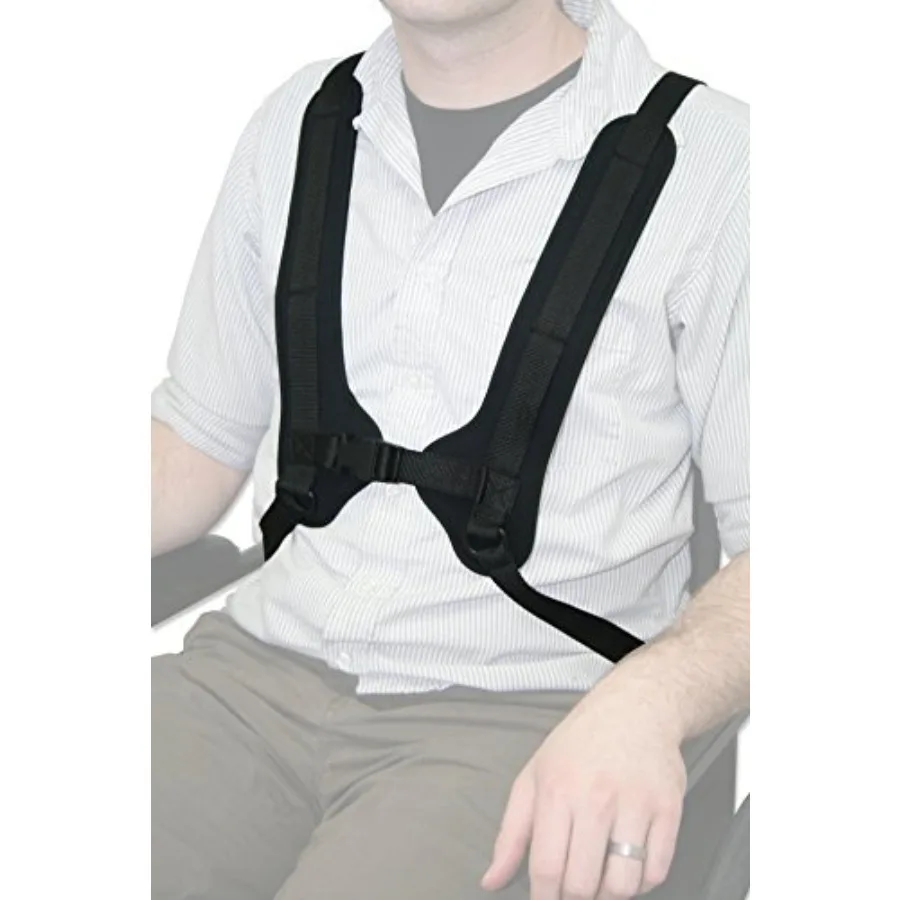 

Нагрудный ремень для инвалидных колясок, производство США, с мягкой подкладкой и регулируемыми поддерживающими ремнями для взрослых и пожилых людей, длина 14 дюймов, ширина 6.5-11.5 дюймов, нескользящий.