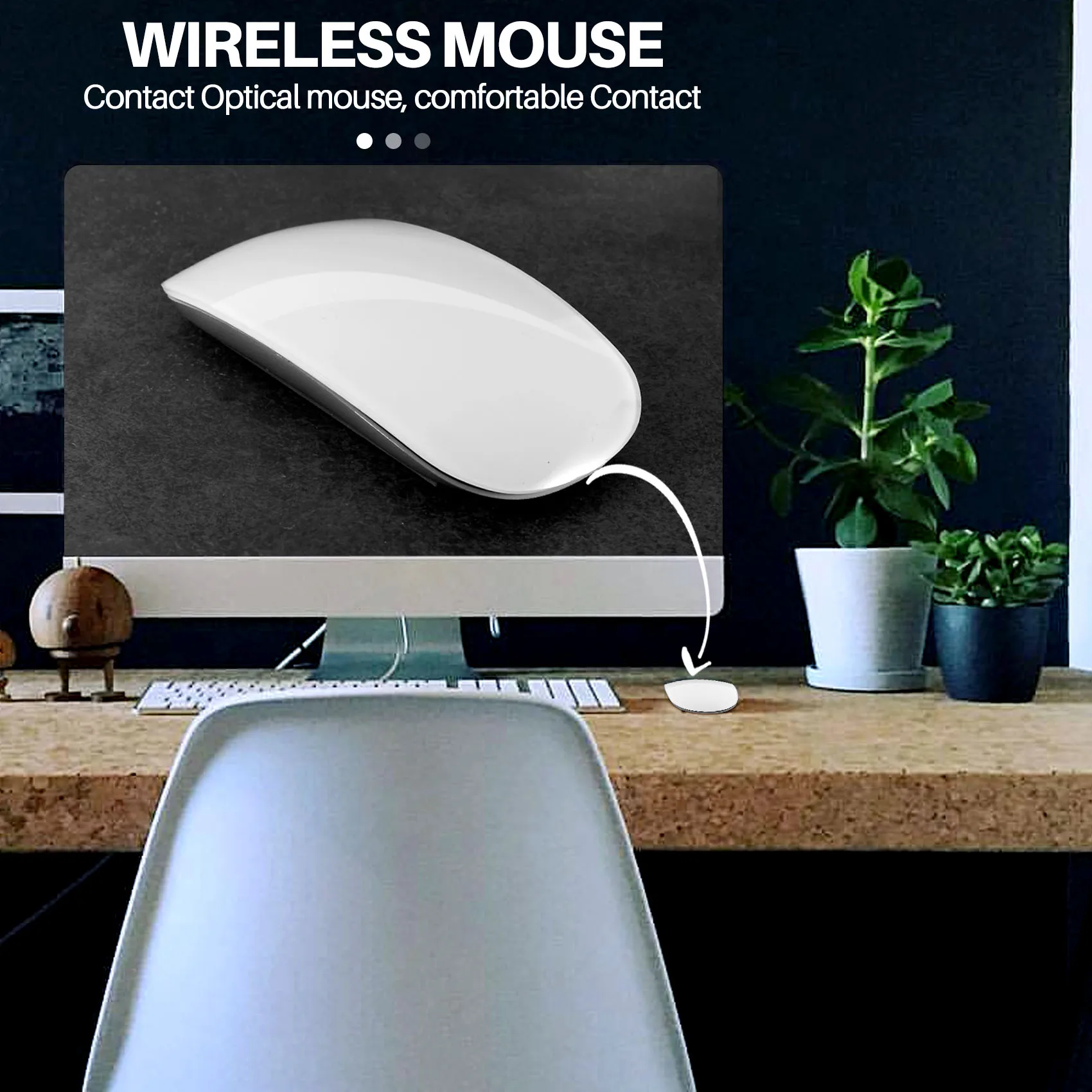 Mouse de computador silencioso sem fio bluetooth, mouse mágico, ratos ergonômicos magros para Apple MacBook