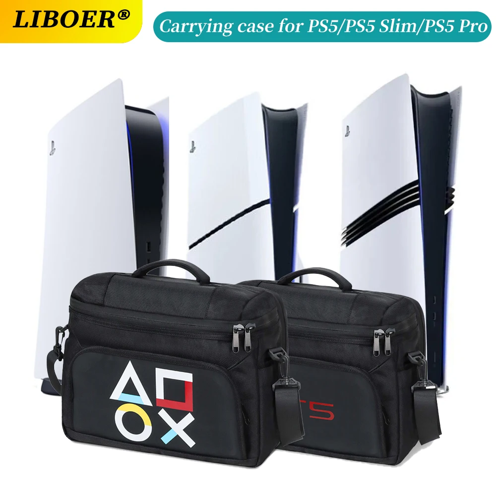 Travelling Carrying Case for PS5/PS5 Slim Portable Protective Shoulder Bag for PS5/PS5 Slim Disk/Digital Edition Accessories