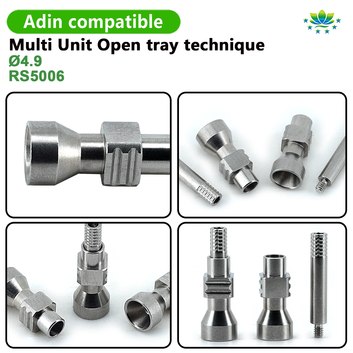 Adin Multi Unit Open Tray Titanium Coping OEM ODM Dental Implant Impression Transfer for Crown Bridge Restoration Best Partner