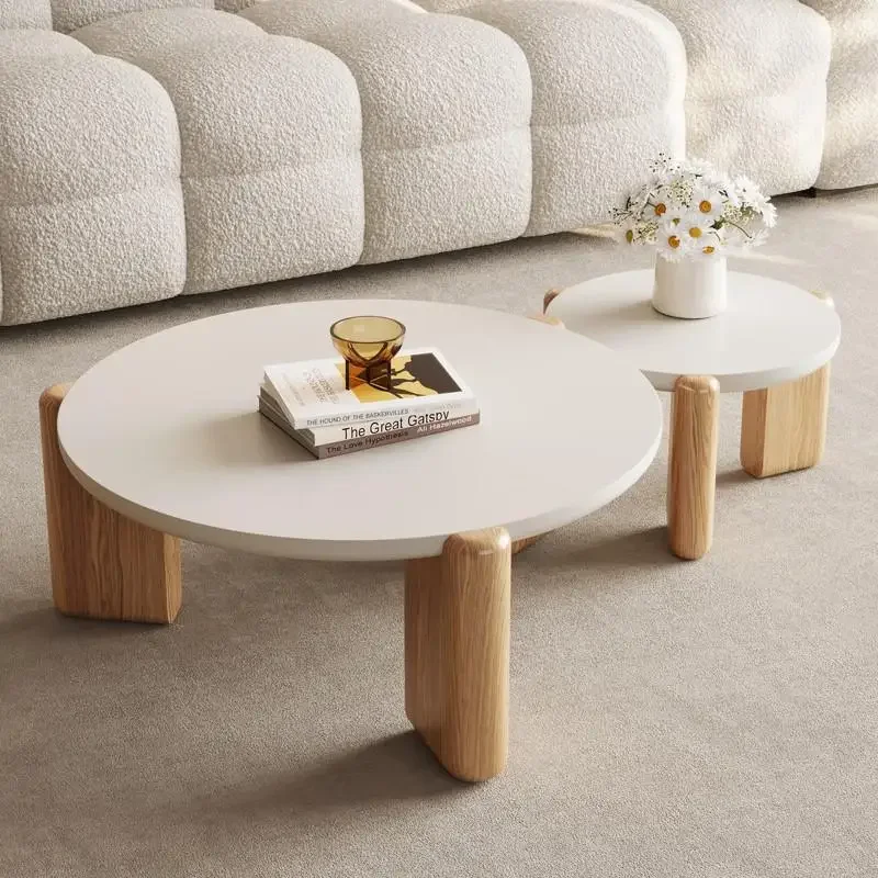 Minimalist irregular shape home living room furniture terrazzo top round side table coffee table set