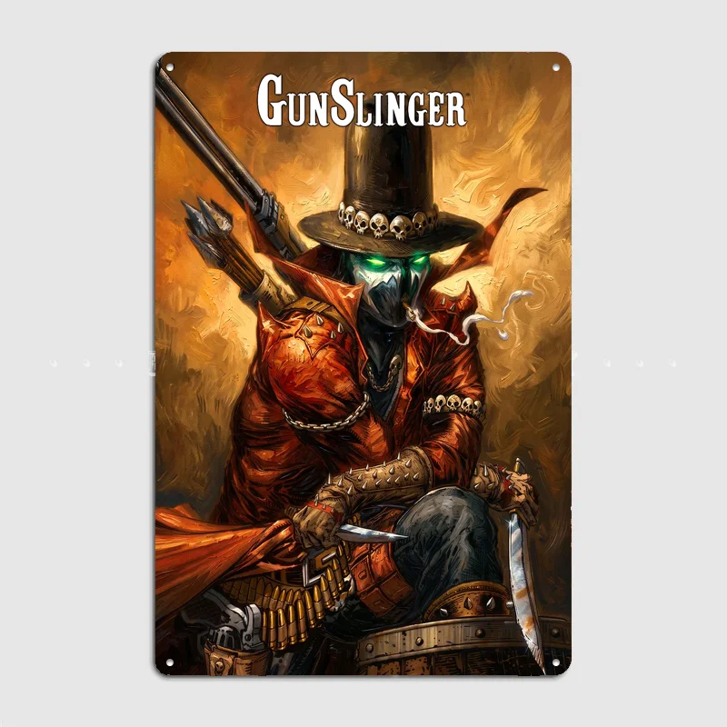Gunslinger Spawn Comic Book Cover Art Poster Metal Tin Sign Indoor Outdoor Home Decor Bar Custom Posters Wall Room Decorations