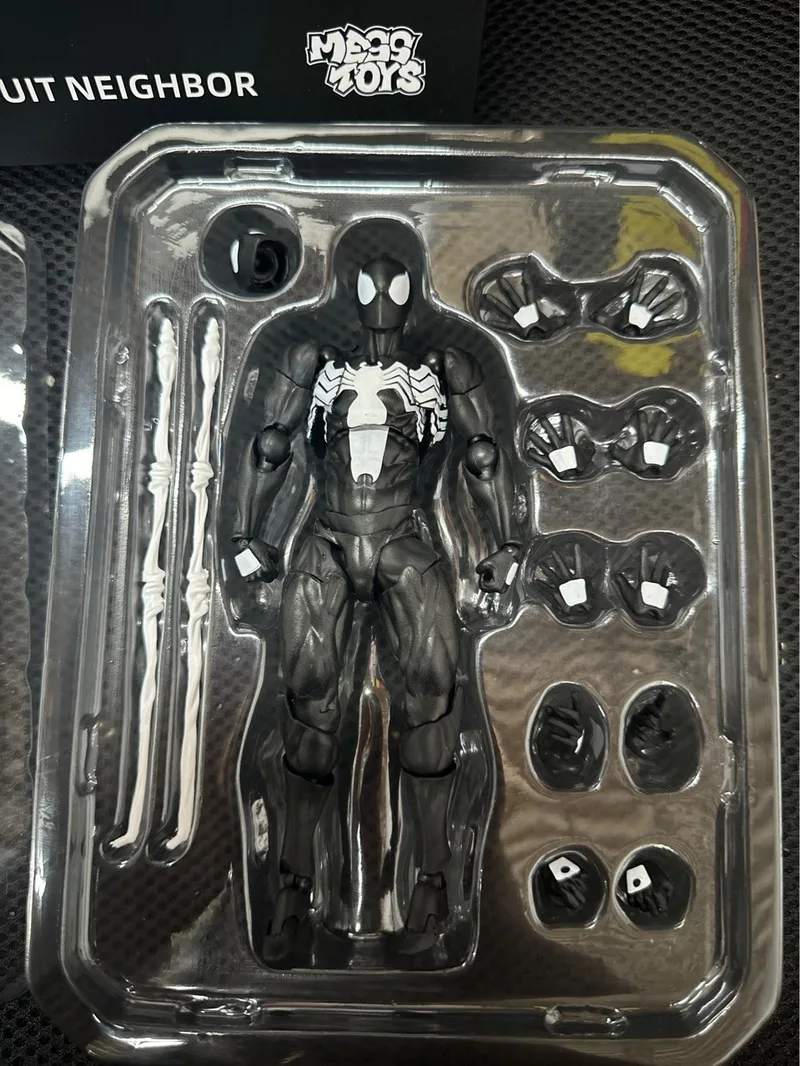 2025 alta calidad K medio K vecino negro simbionte Spider Man traje de batalla de veneno negro conjunto colección móvil estatuilla regalo