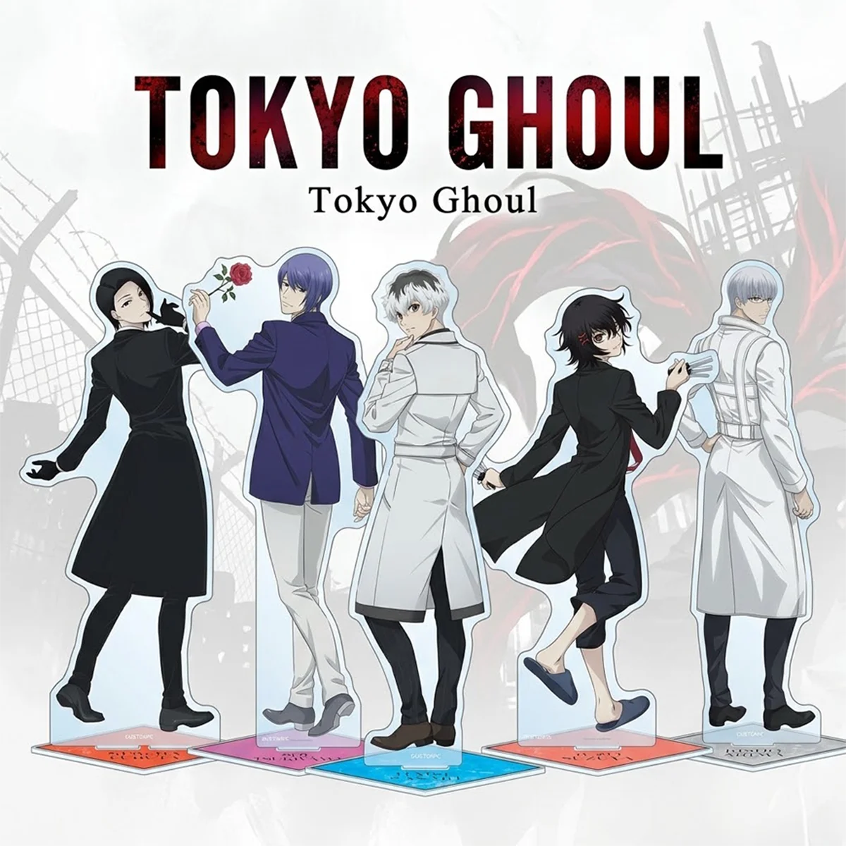 Anime Tokyo Ghoul 15Cm Acrylic Stand Set, Halloween Gift, Ken Kaneki Touka Kirishima, Fan Desk Collectible Keychain