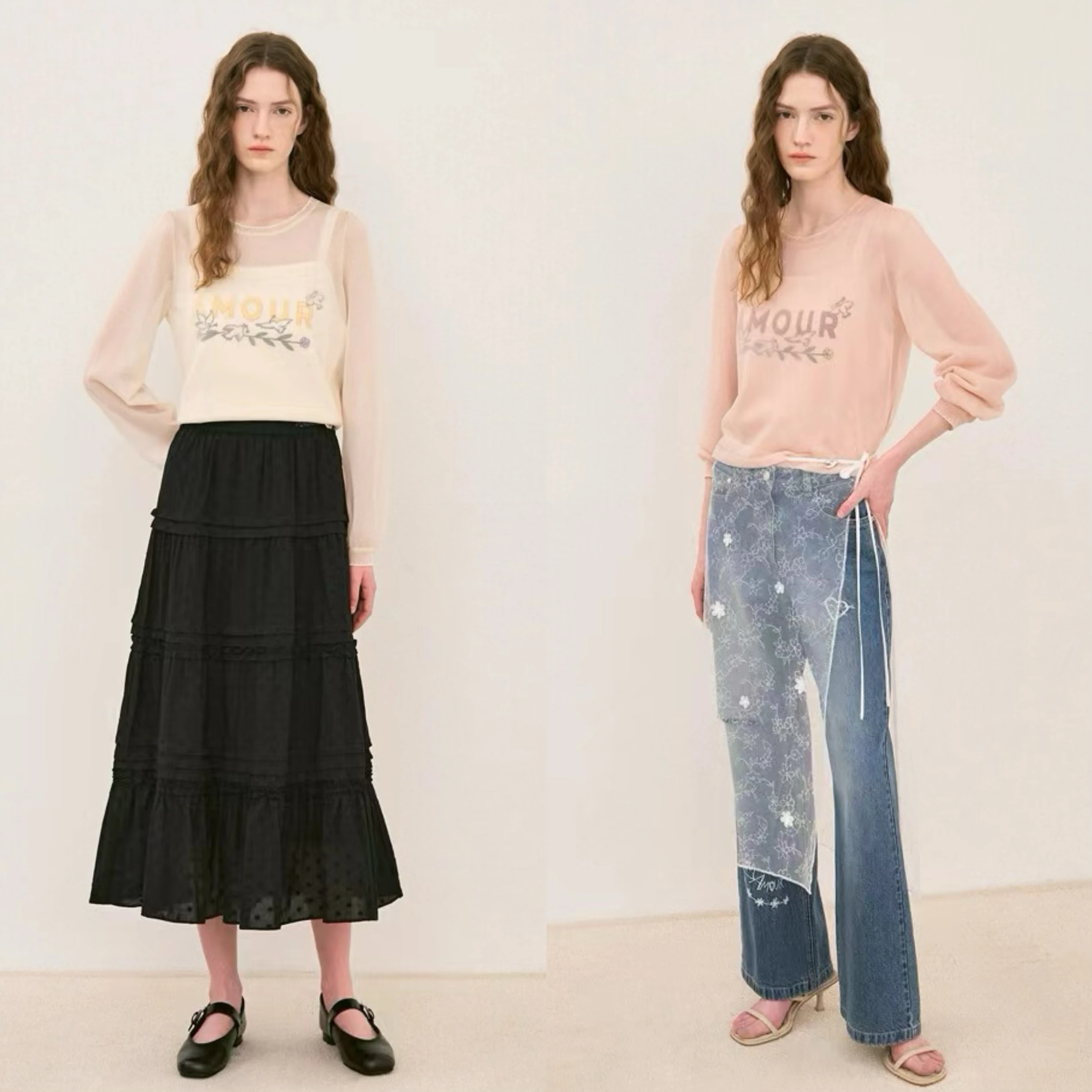 

Faionable Knitted Long Sve Letter Embroidery Vest Top And Bot Set Korean Sle Heavy Work Clothing Commute Sle Loos...