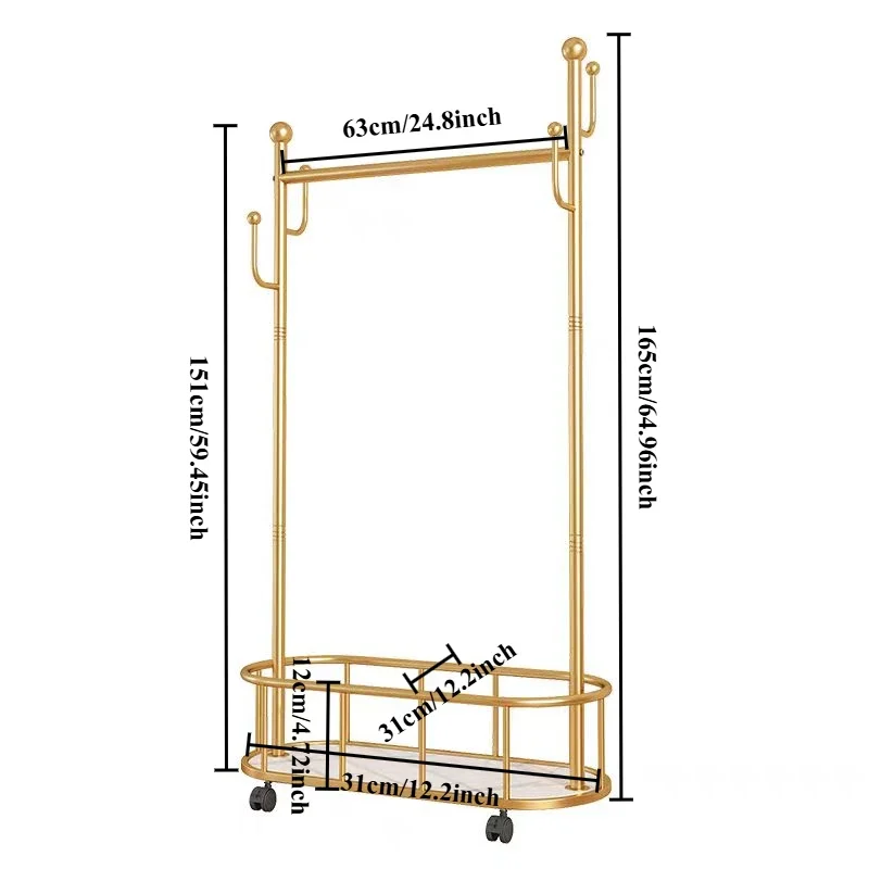 Mobile Clothes Hanger, Floor Bedroom Simple Clothes Hanger, Hanging Clothes Rack, Household Coat Hanger