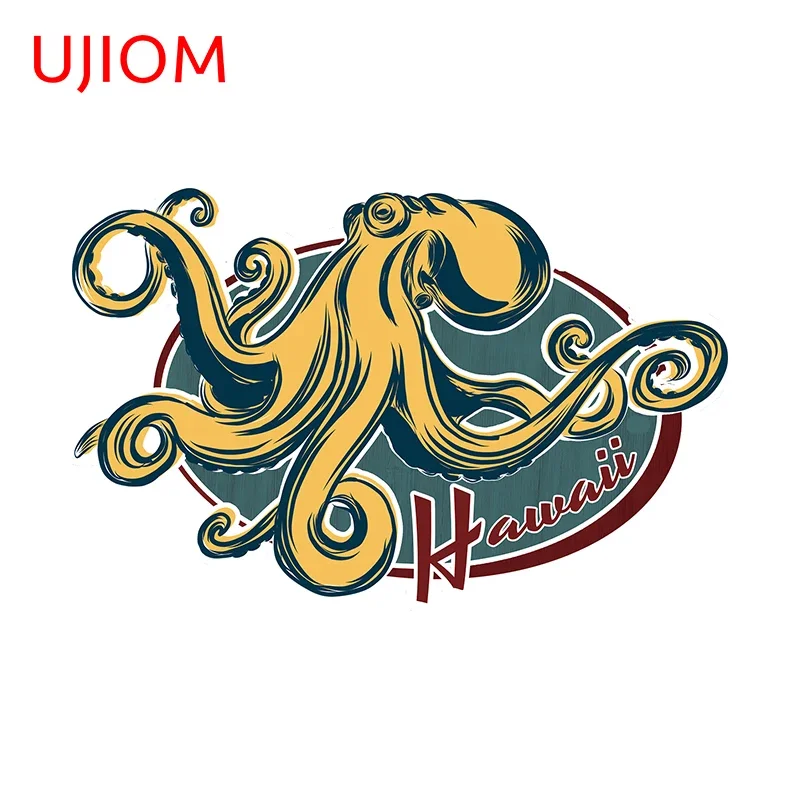 UJIOM Vintage Octopus Logo Design Wall Stickers Cool Persoanlity Graphics Computer Sofa Decals Waterproof Home Accessories
