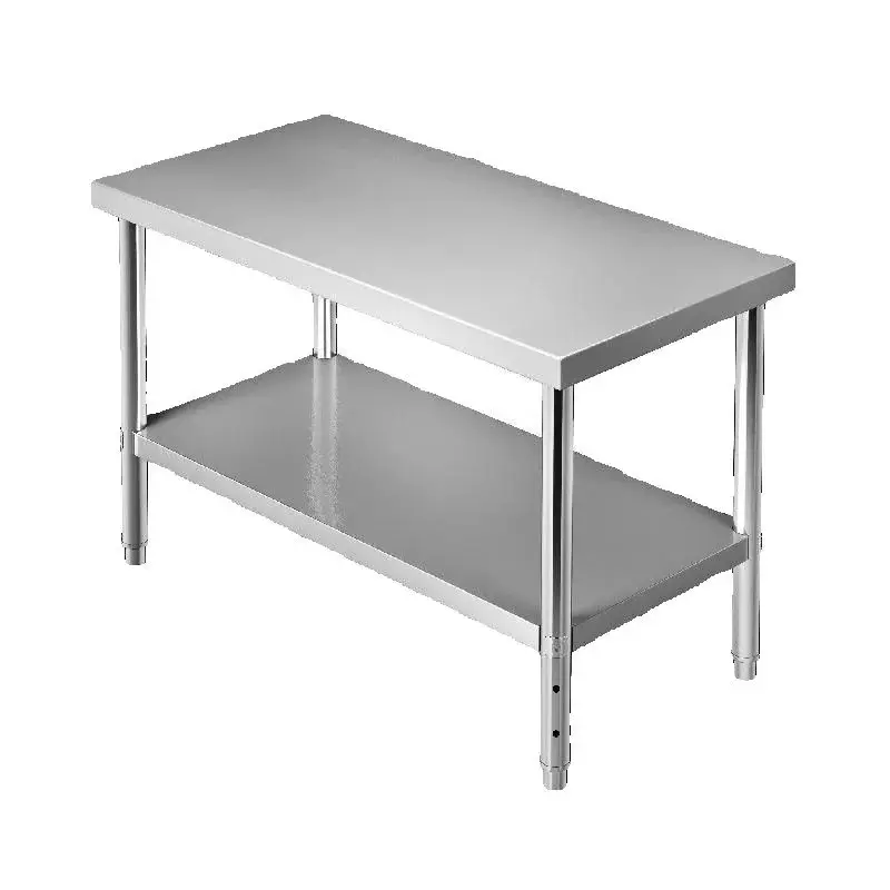 SucceBuy Arbeitszubereitungstisch aus Edelstahl, 48 x 18 x 34/60 x 24 x 34/72 x 30 x 34 Zoll, 550 lbs, Metall-Arbeitstisch mit verstellbarem Unterwerkstoff