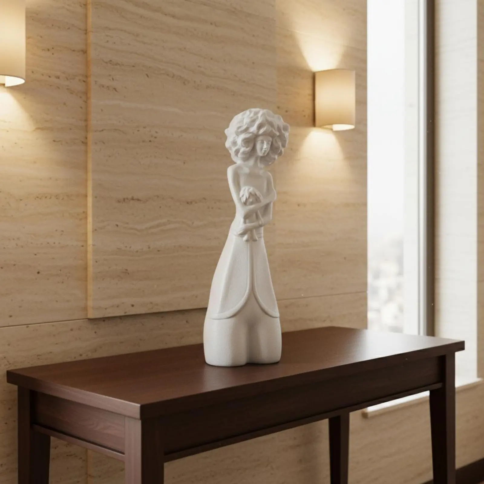 

3 Pieces Abstract Woman Statue Creative Design Woman Sculpture Female Art Statue Elegant Female Sculpture Figurine for Showroom