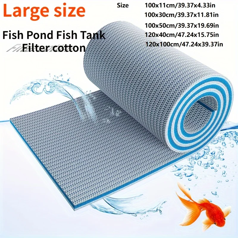 

Large Size 8-Layer Reusable Fish Tank Sponge Filter Mat -Powerful Biofilter for Aquarium Filter and Ponds, Easy to Cut and Clean