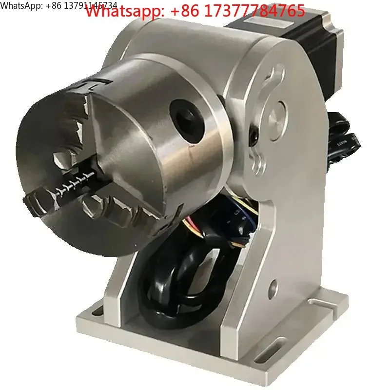 80mm rotating axis for 5-hole fiber marking machine with three fixture&multifunctional support for nameplate marking