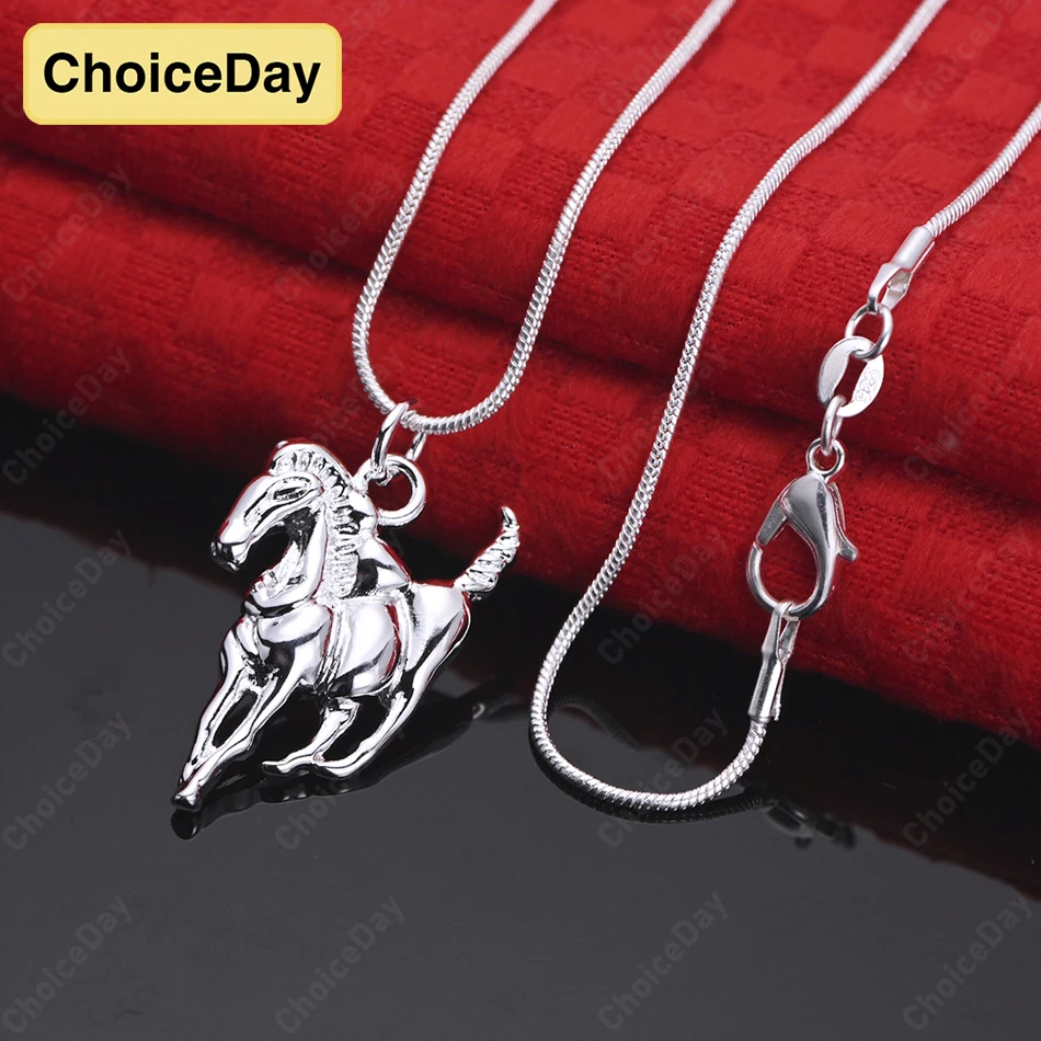

ChoiceDay 925 Sterling Silver Exquisite Horse Pendant Necklace Men's Women's Accessories Wedding Jewelry