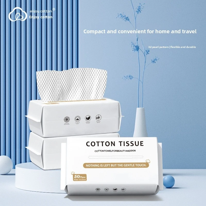 

Disposable Facial Towels, Thickened Pearl Pattern Cotton Soft Face Wipes, Pop-Up Cleansing Towels for Makeup Removal & Skincare