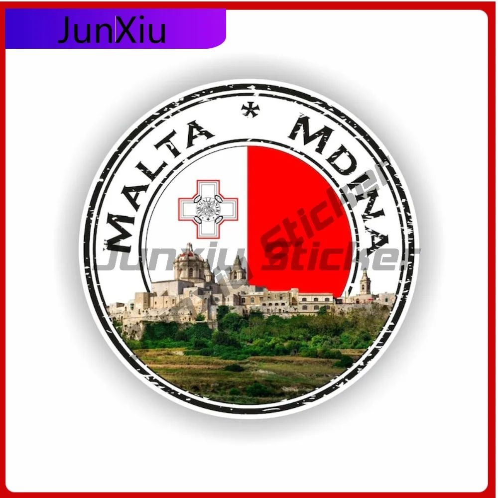 

Mdina Malta Seal Sticker Round Cute Car Durable Vinyl Car Modification Vinyl Decal For Car Truck SUV Window Bumper Laptop