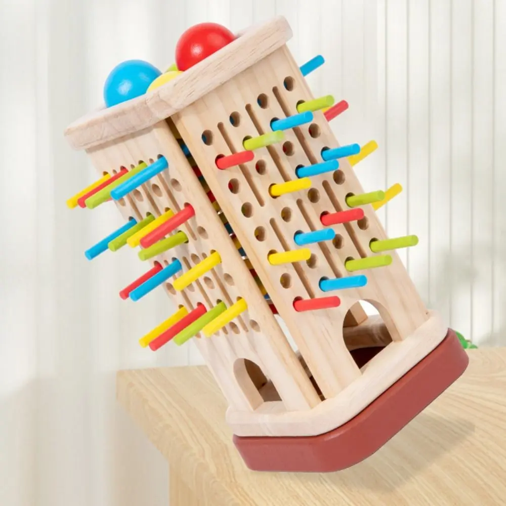 Leuk houten stokbordspel Houten materiaal Kleurrijke stokken Montessori Bal Dropping Game Denktraining Fijne motoriek