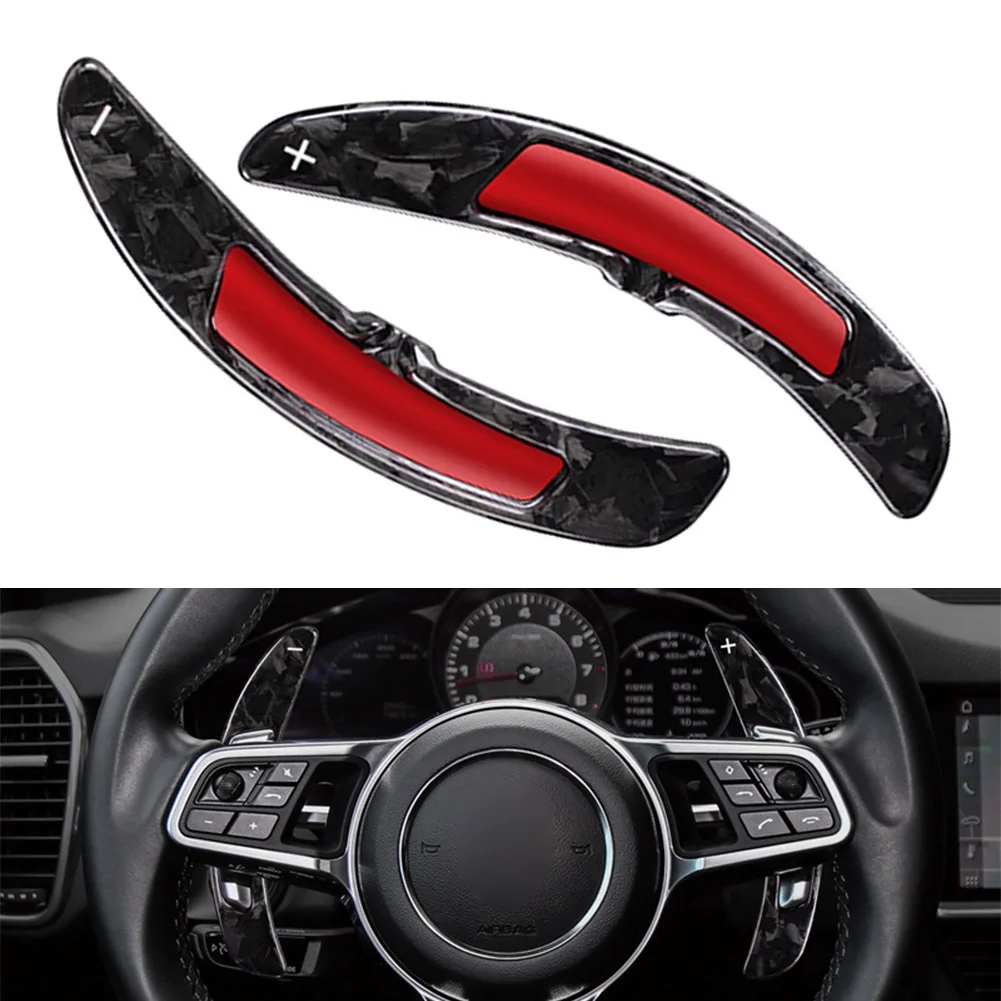 

Forged Carbon Fiber Car Steering Wheel Paddle Shifter Extension For Porsche Macan Cayenne Panamera