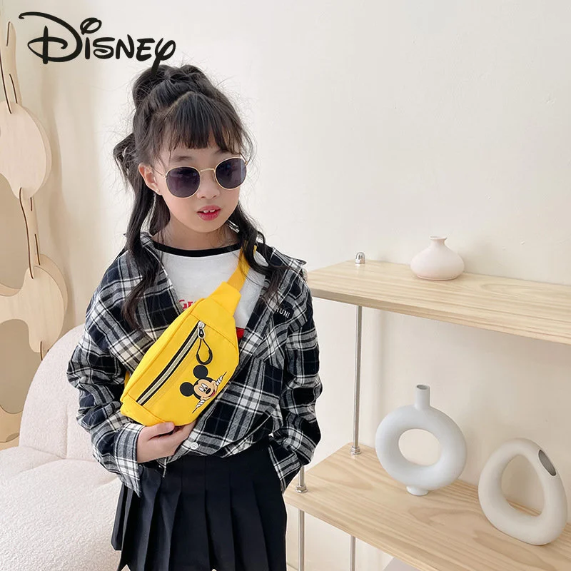 Disney Mickey Children\'s Waist Bag Fashion Cute Girls\' Mini Bag Cartoon Boys\' Chest Bag High Quality Women\'s Crossbody Bag