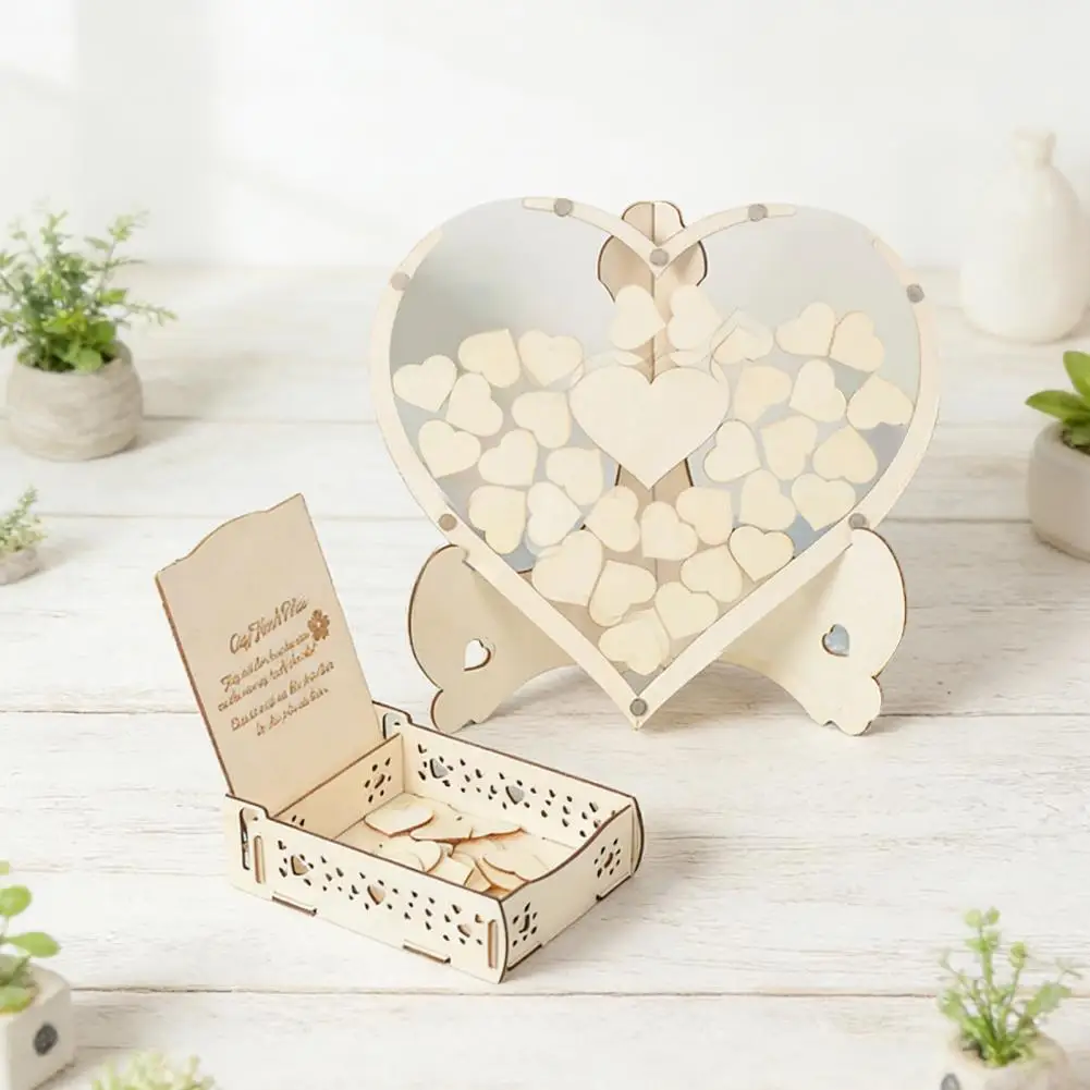 

Wedding Guest Book Frame Rustic Wooden Heart Drop Box Guest Book Alternative Wedding Baby Shower Anniversary Drop Top Frame