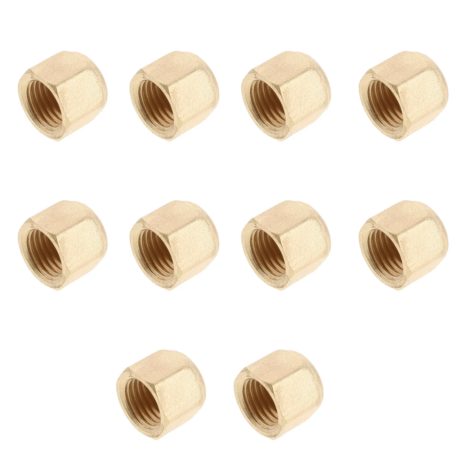 10Pcs Brass Compression Stop Valve Caps 8MM Thread Refrigerant Port Covers Air Conditioning Dust Proof