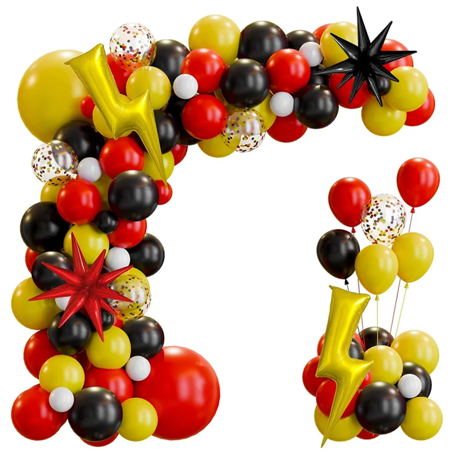 Lighting Mcqueen Birthday Decor - Kit de Guirnalda de Globos con