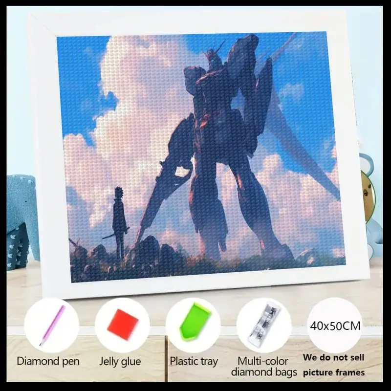 

1PC Epic Sci-Fi Mecha Robot & Anime Warrior Figure 5D Full Drill DIY Diamond Painting Kit, Crystal Rhinestone Gem Art Set, Large