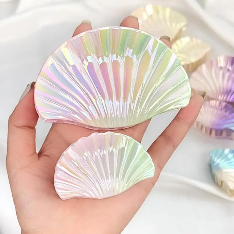 新しいグラデーションシェルヘア爪夏の海の女の子の爪クリップビーチトレンディなカニヘアクリップヘアアクセサリー女性のための