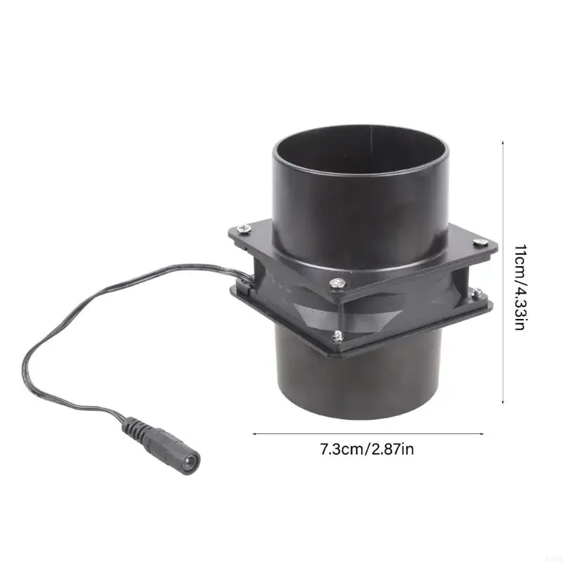 8cm Duct Fan Powerful Inline Extractor Fan 12V 0.4A Duct Blower Indoor Air Exhaust Fan with Speed Control For Work 37JD