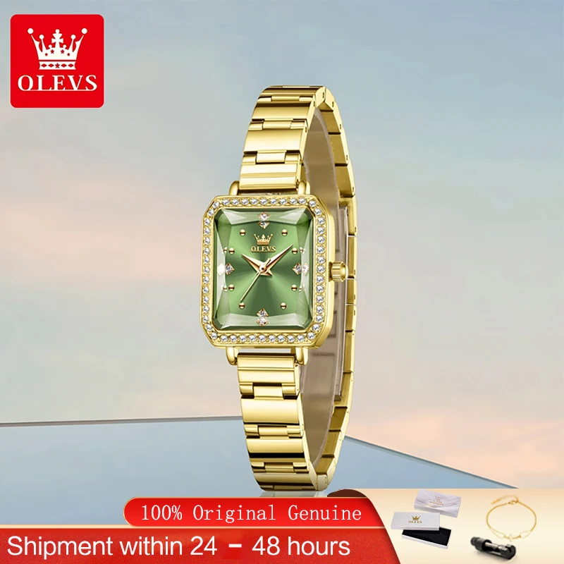 OLEVS Womens Watch Square Quartz Watch Waterproof Luminous Wristwatches For Women Original Elegant Luxury Fashion Reloj 5688