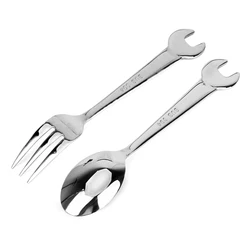 Kitchen Tools Tableware Cooking Accessories Stainless Steel Wrench Shape Spanner Spoon Fork