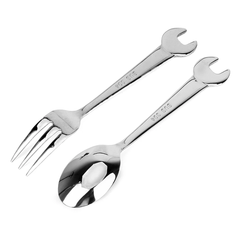 Kitchen Tools Tableware Cooking Accessories Stainless Steel Wrench Shape Spanner Spoon Fork