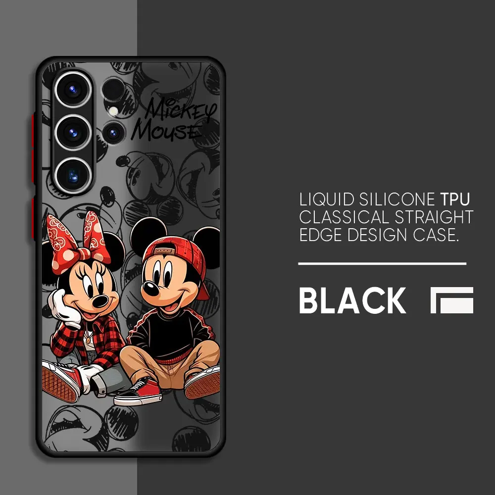 Disney Mickey Minnie Mouse Case for Samsung Galaxy A72 A22 A32 A14 A53 A24 A54 A34 A73 A23 A13 A33 A52 5G Luxury Soft Cover