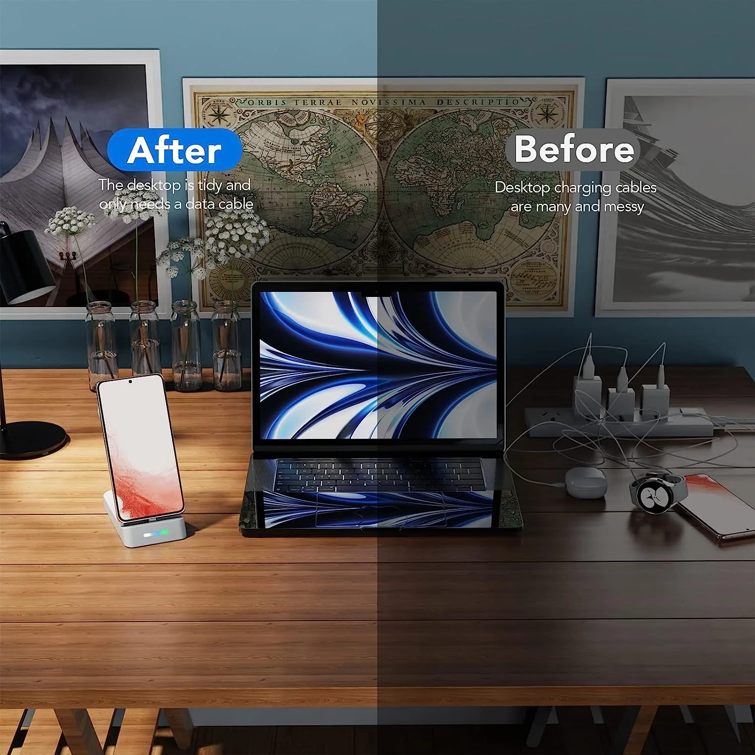 3 in 1 Fast wireless charger 18W For Samsung S23 S22 Z Flip4 Fold4 Type-C Charging Port Galaxy Buds Watch 5 4 3 Charging Station