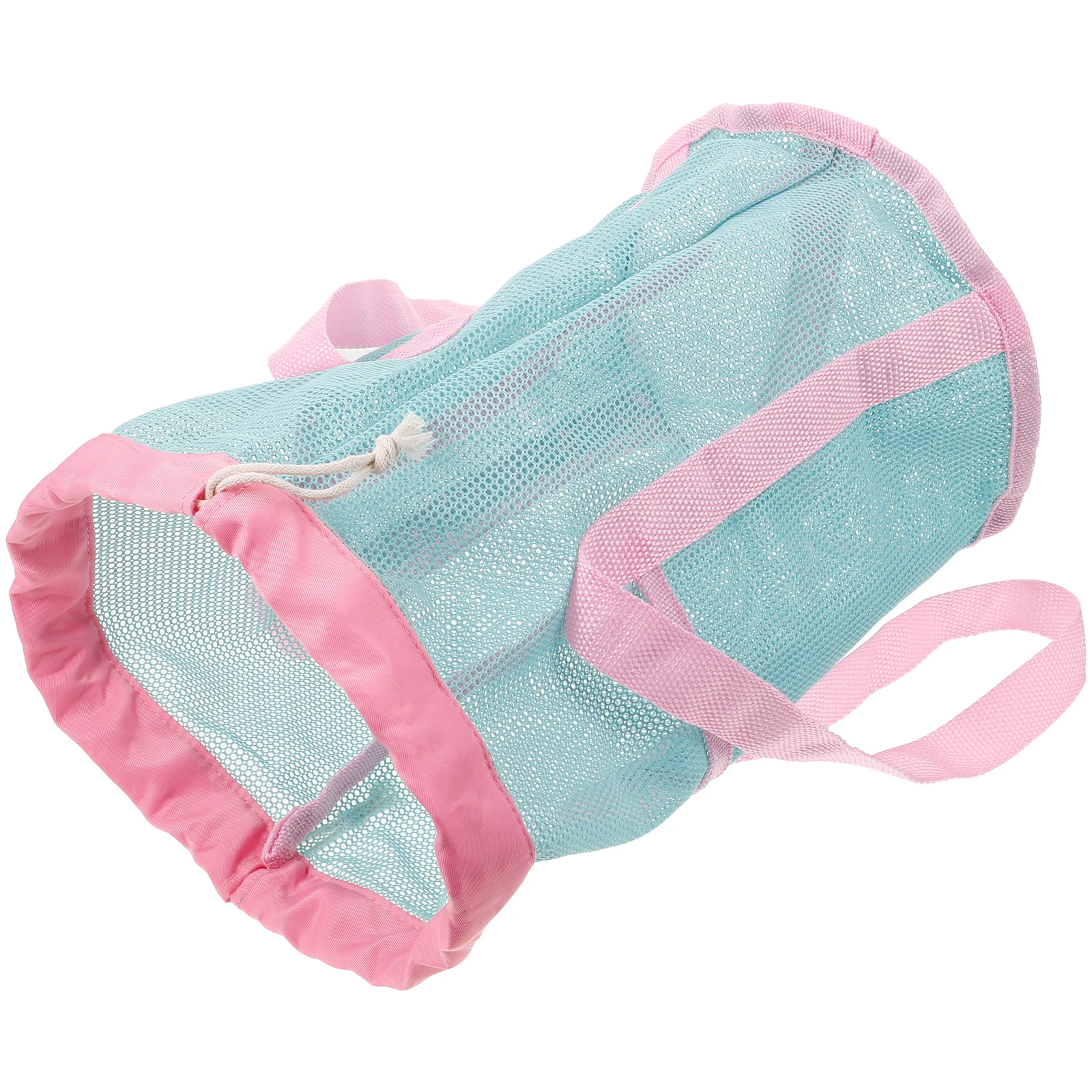 Bolsa de Playa de Malla para Niños, Elegante y Ligera, con Cordón, para Guardar Conchas, Piedras, Arena, para Jugar en el Agua al Aire Libre, Diversión en la Piscina