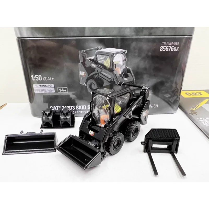 Diecast 1:50 Scale Alloy Compact Wheel Loader Model Finished Product Simulation Toy Collection Gift Static Ornament 85676BK