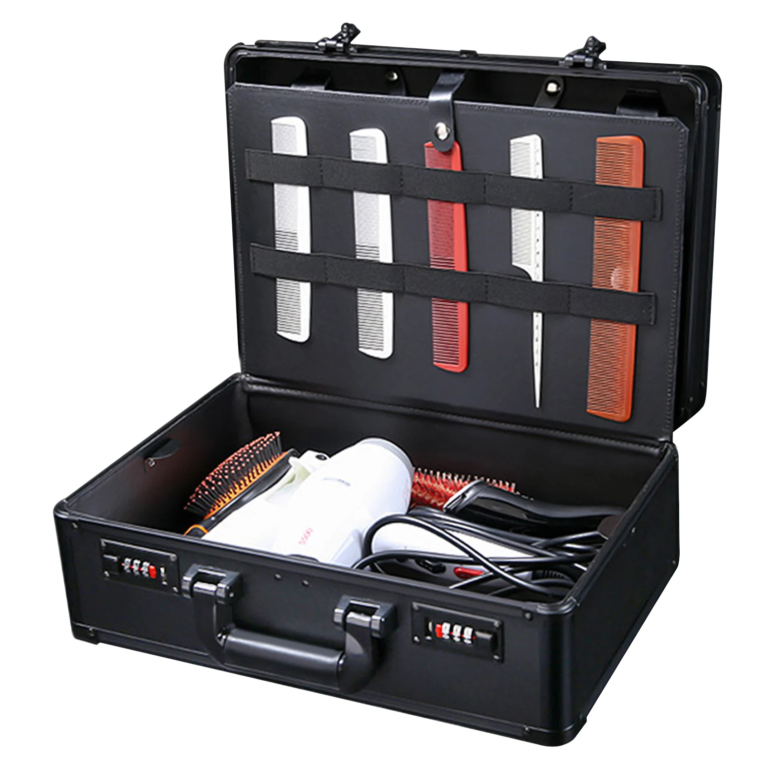 Portable Barber Hairdressing Tool Box Salon Large Capacity Professional Hair Kit Organizer Storage Display Box Lock Suitcase