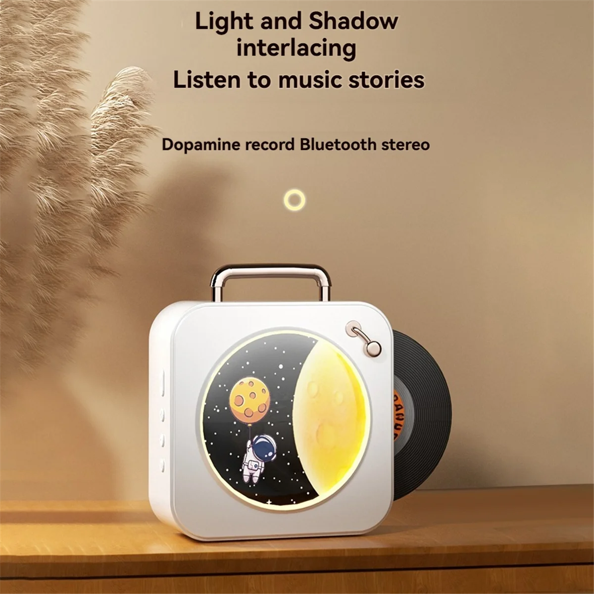 QA88X Vintage เครื่องเล่นบลูทูธสเตอริโอเสียงสเตอริโอวิทยุบันทึกไวนิลสเตอริโอขนาดเล็ก Home CD Player สีเหลือง