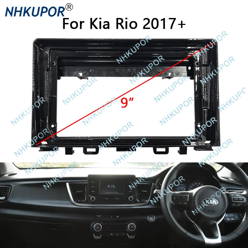 Car Radio Install Dash Panel Fascia For KIA RIO Moring 2017+ Auto Stereo Refit Mounting Bezel Faceplate Center Console Holder