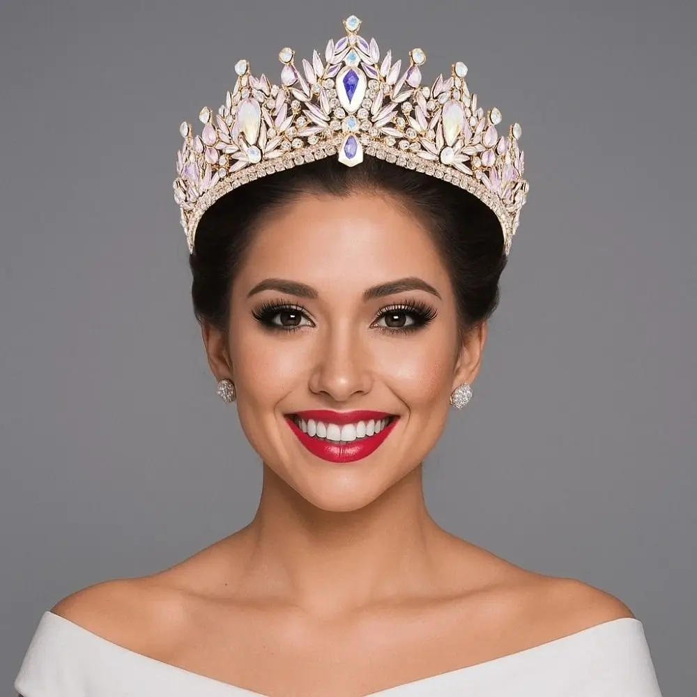 العصرية الفاخرة الباروك الملكة التيجان أنيقة تألق سبيكة الأميرة تاج المبهر رائعة النساء الشعر هوب التصوير الدعائم