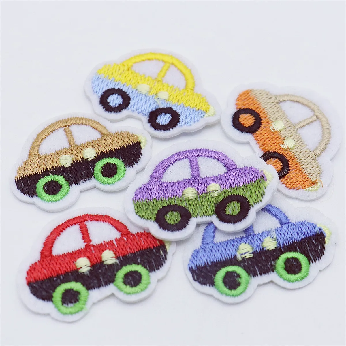 12pcs Mixed Truck Train Car Patches DIY Embroidered Tractor Appliques Iron On Fabric Badges Sewing Accessories Stickers Crafts