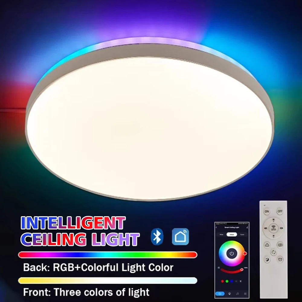 

LED Intelligent Ambient Ceiling Light 30W 2200LM RGB Colorful App Remote Control Room Ceiling Light 170-265V Decorative Lighting