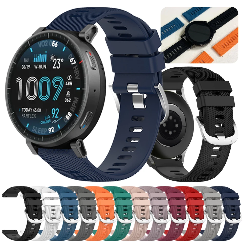 20mm 22mm Sport-Silikonarmband für Huami Amazfit Active Max/Active 2 Armband BALANCE 2 BIP 6 5 U S/GTR 4 GTS 4 mini Uhrenarmbänder
