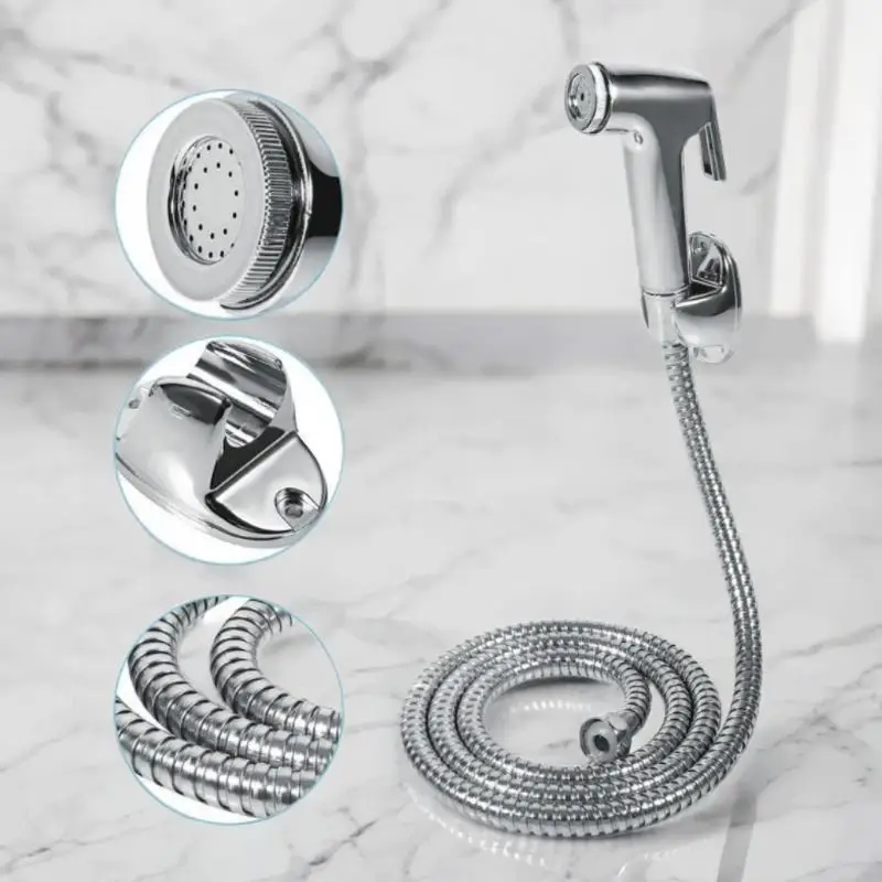 Handheld Sprayer Set Portable Safe Water Spray With Non-slip Handle Hose for Toilet Cleaning Baby Diaper Washing