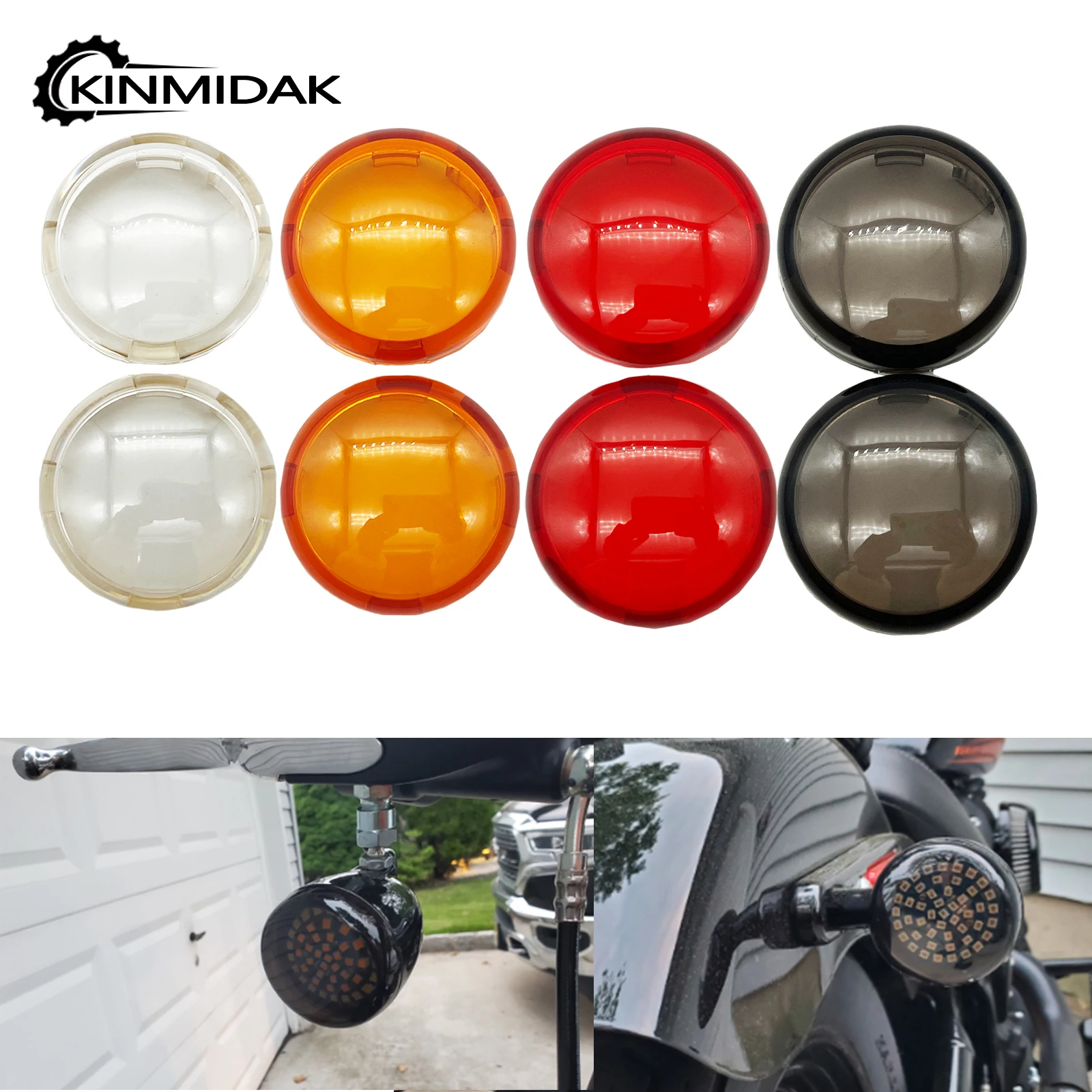 Motorcycle 2 Inch Bullet Turn Signal Light Lens Cover Fit For Harley Sportster Touring  Street Glide Road King Softail Dyna