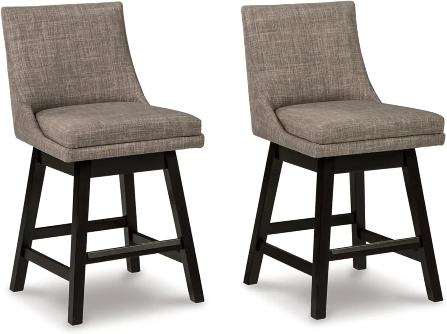 

Tallenger 25"" Upholstered Swivel Counter Height Barstool, 2 Count, Light Gray