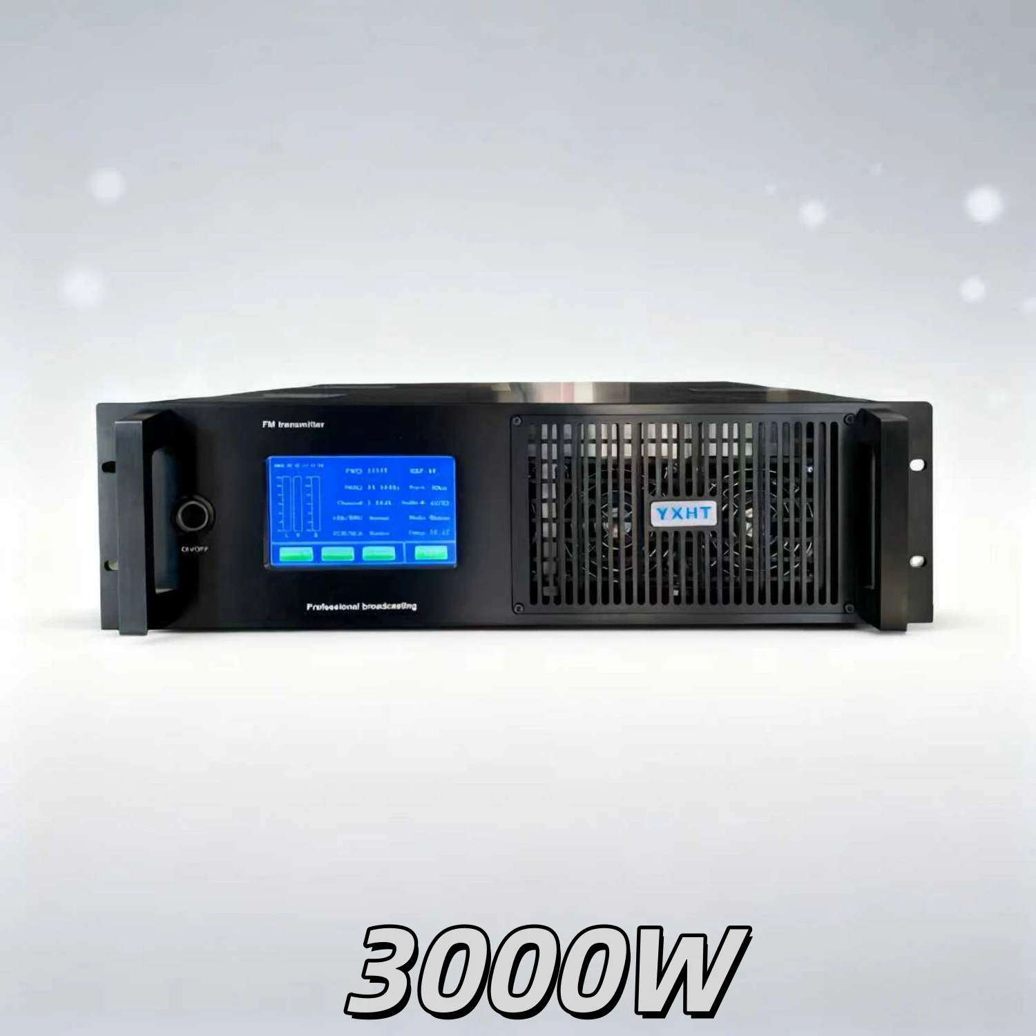 3KW（3000W）FM送信機、CE/ISO/FCC認証取得、教育/コミュニティおよび産業管理用、タイマー付きスイッチと省エネ機能搭載